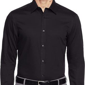 Calvin Klein Men's Dress Shirt Slim Fit Non-iron Herringbone